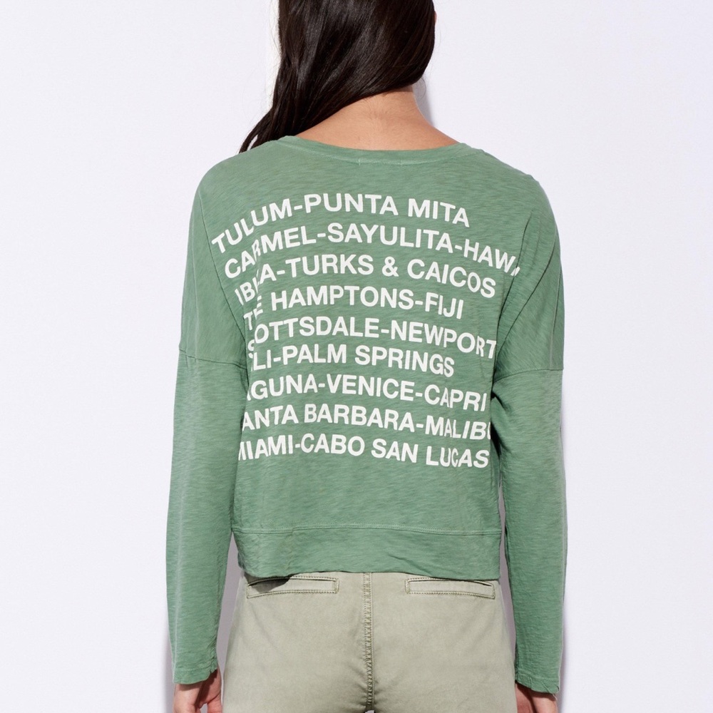 Sundry Green Long Sleeve Top
